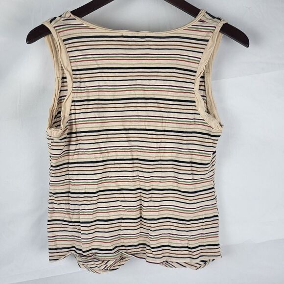 Anthropologie Bordeaux Gatineau Striped Twist Tank Size Small Multicolor V Neck - Picture 4 of 8